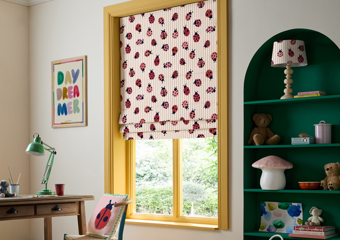 Wee Blue Bell Little Ladybirds, Poppy - Twist&Fit Roman Blind - Image 5